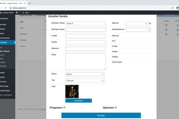 qevents_artist_edit_modus